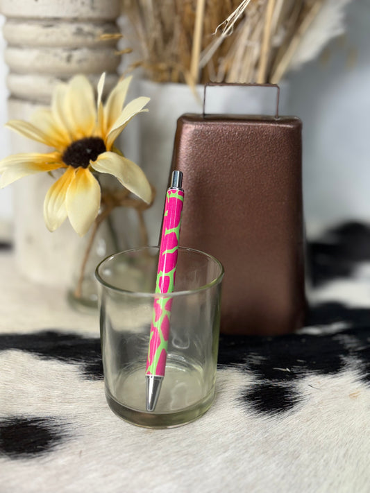 Green with Pink Cheetah Print