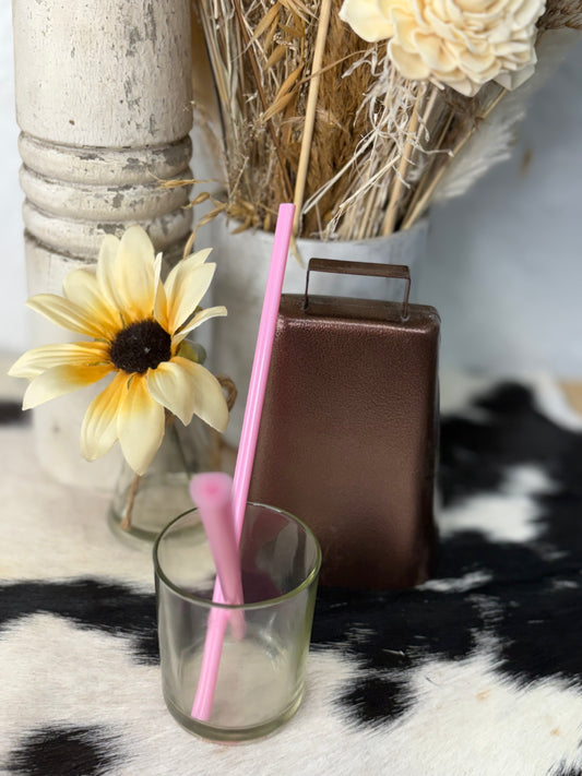 Pink Heart Shaped Straw