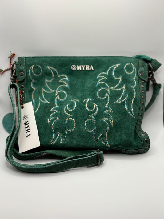 Teal Leather Crossbody