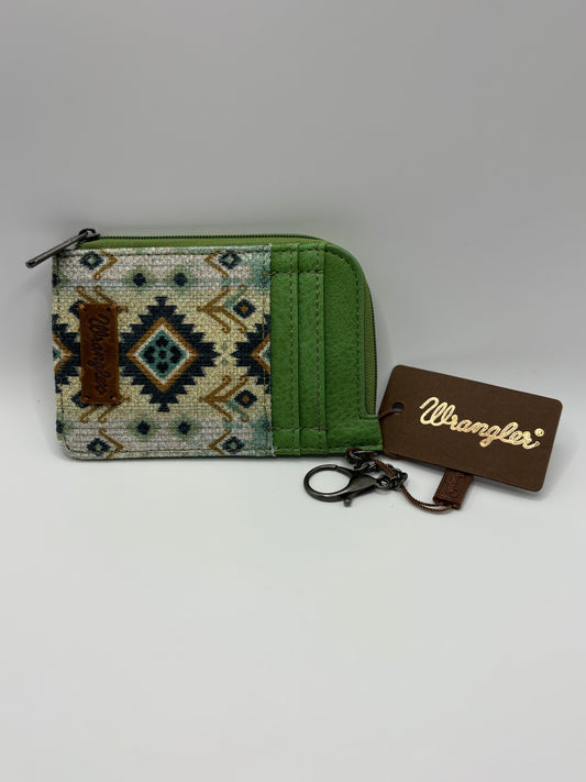 Green credit card and coin wallet