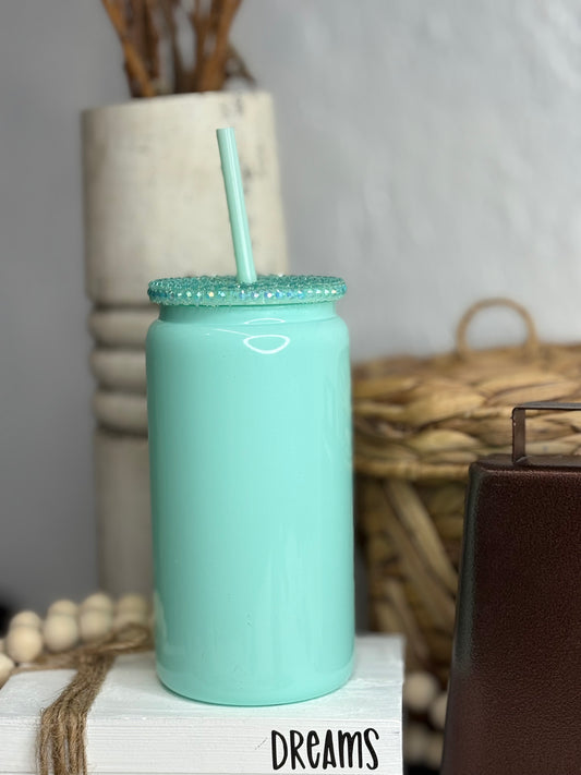 Bling lid 16 oz Libby glass